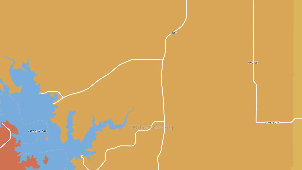 Voss, TX Map of Murder Rates