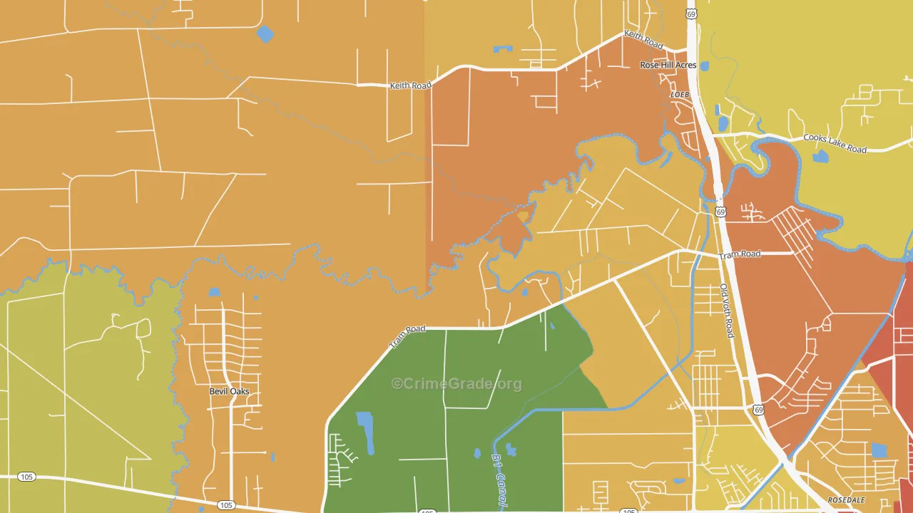 Voth, TX Map of Murder Rates