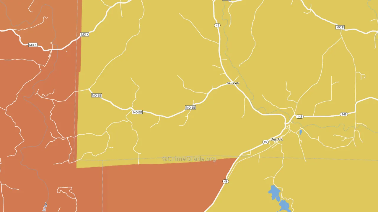 Vulcan, MO Map of Murder Rates