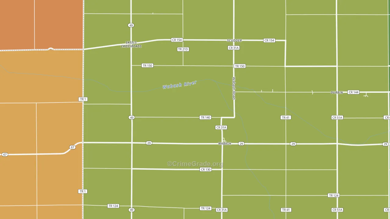 Wabash, OH Map of Murder Rates