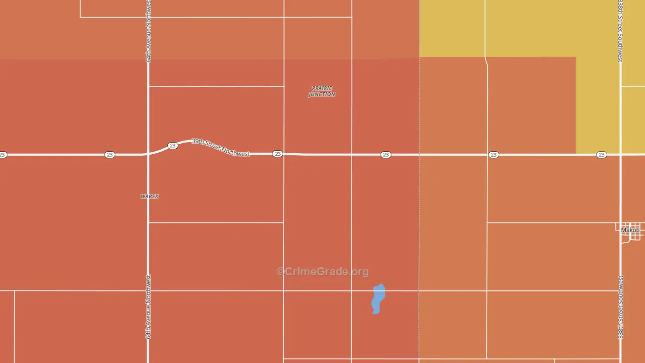 Wabek, ND Map of Murder Rates