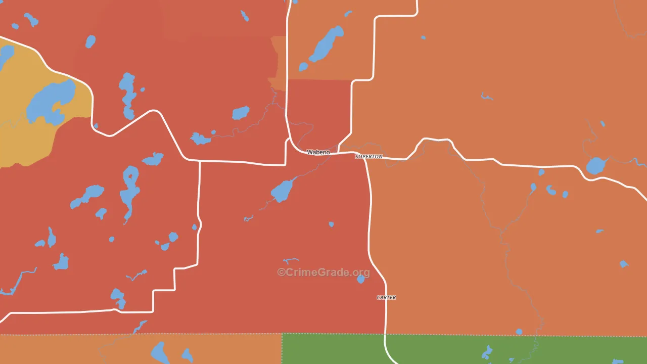 Wabeno, WI Map of Murder Rates