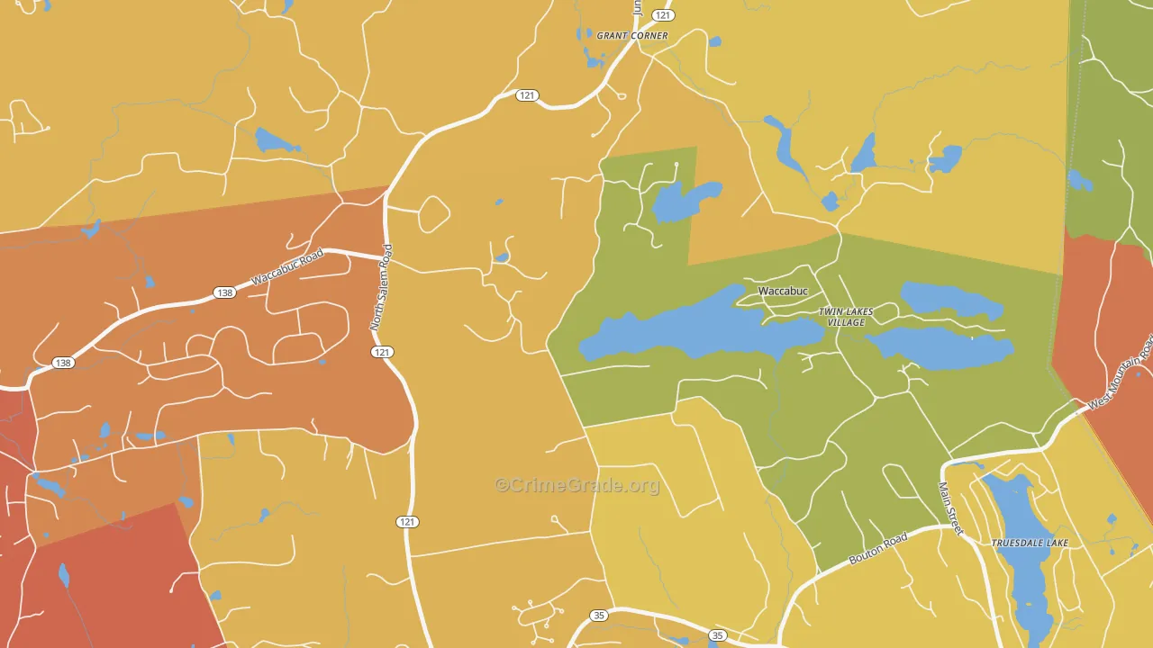 Waccabuc, NY Map of Murder Rates