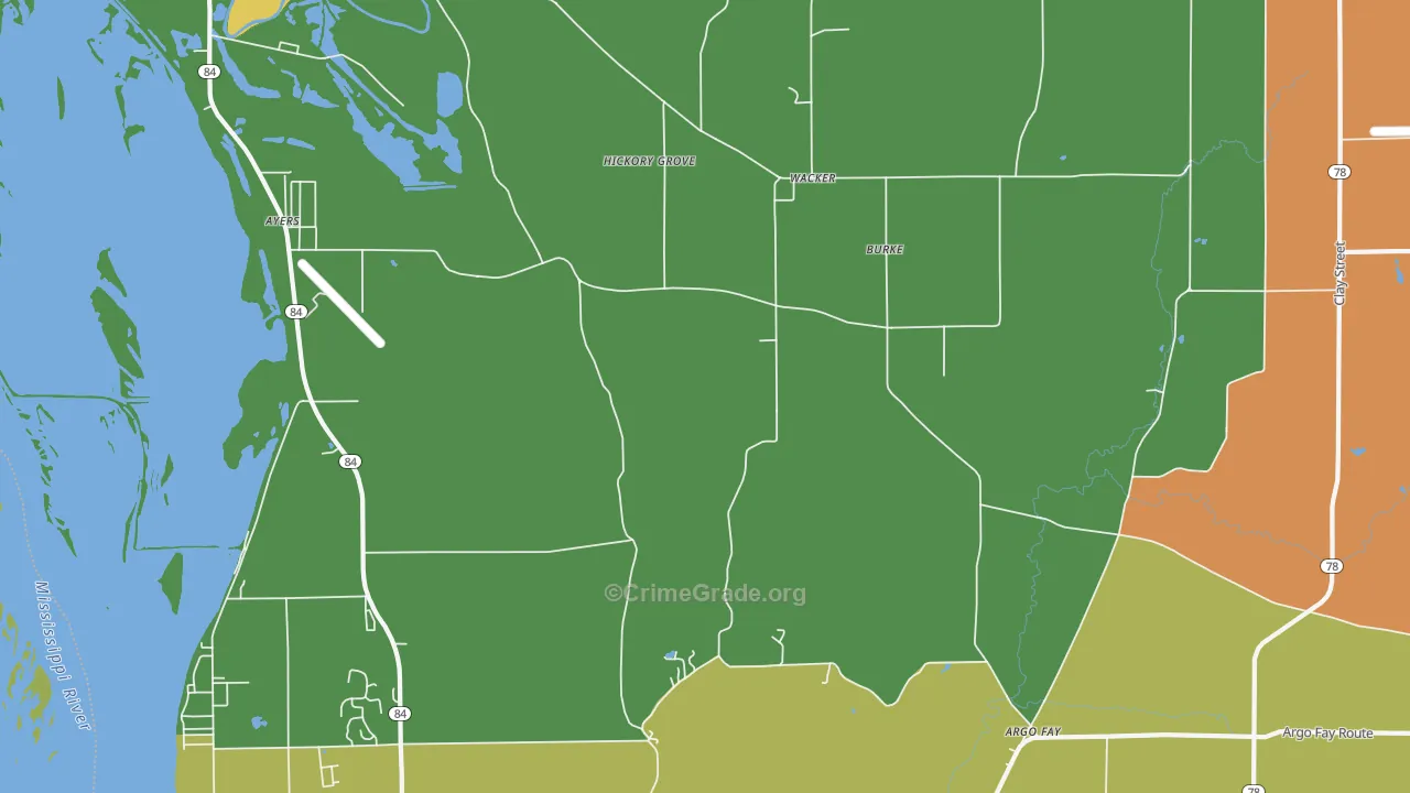 Wacker, IL Map of Murder Rates