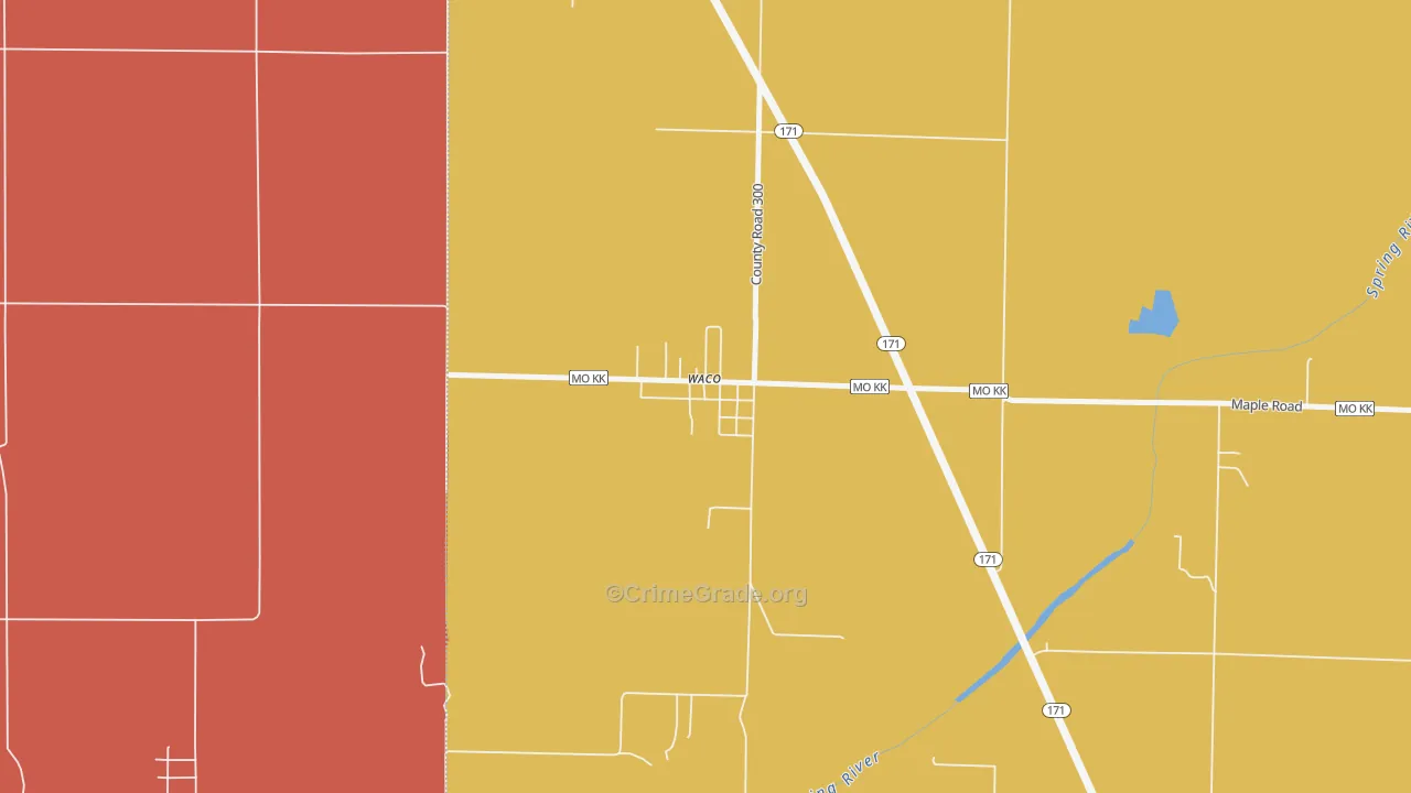 Waco, MO Map of Murder Rates