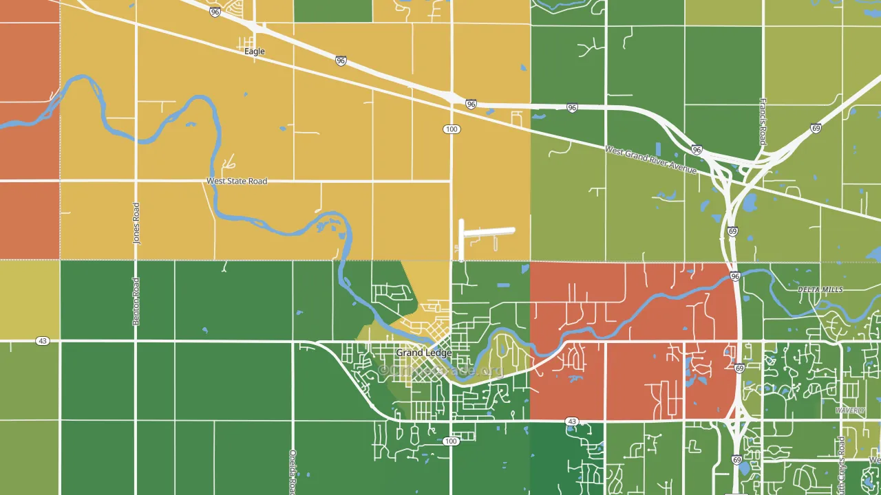 Wacousta, MI Map of Murder Rates