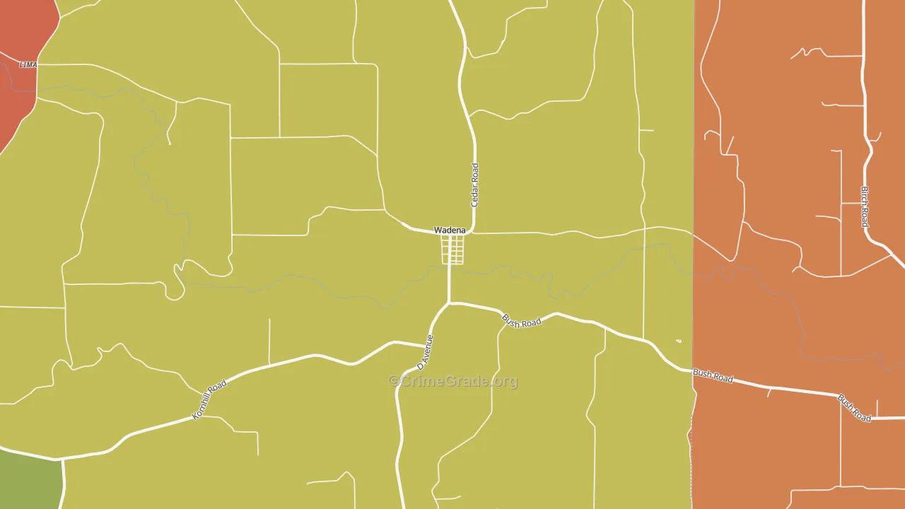 Wadena, IA Map of Murder Rates