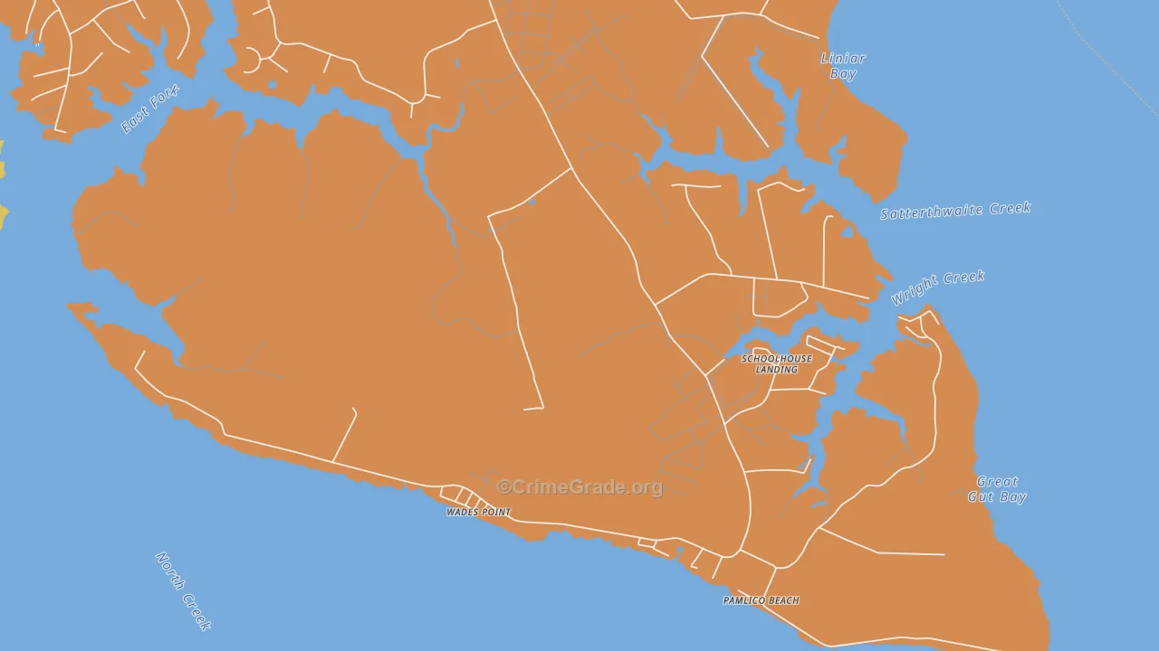 Wades Point, NC Map of Murder Rates