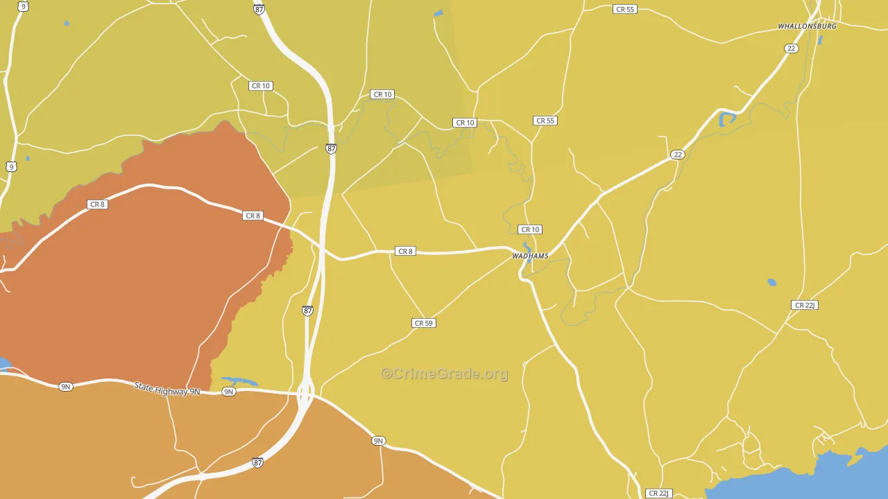 Wadhams, NY Map of Murder Rates