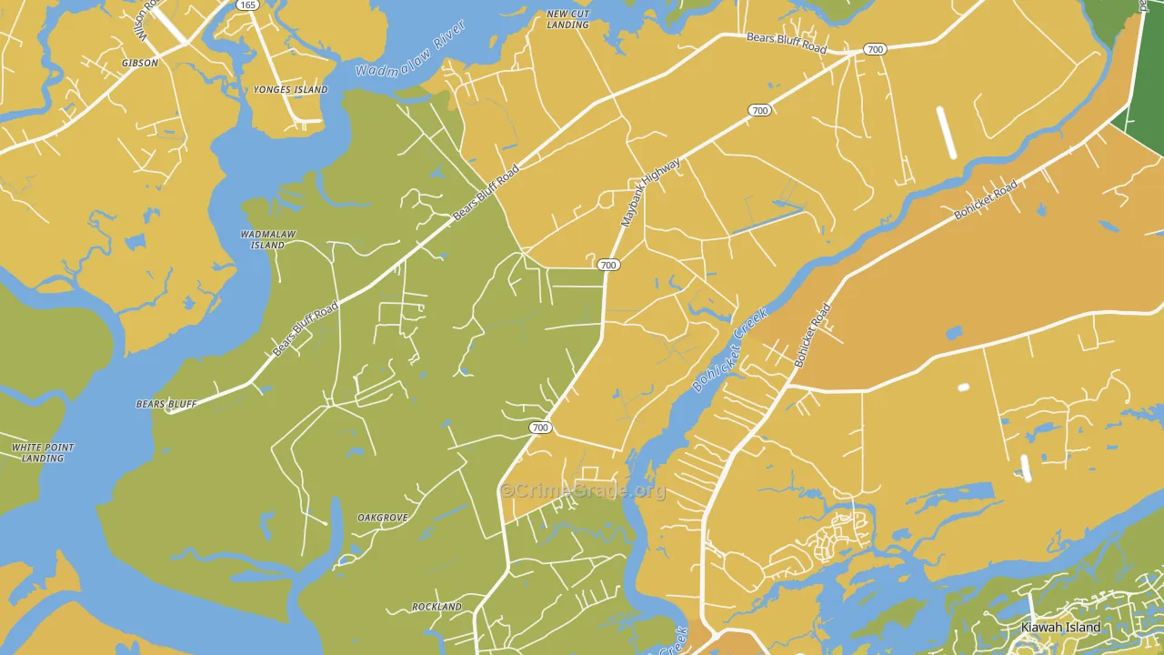 Wadmalaw Island, SC Map of Murder Rates