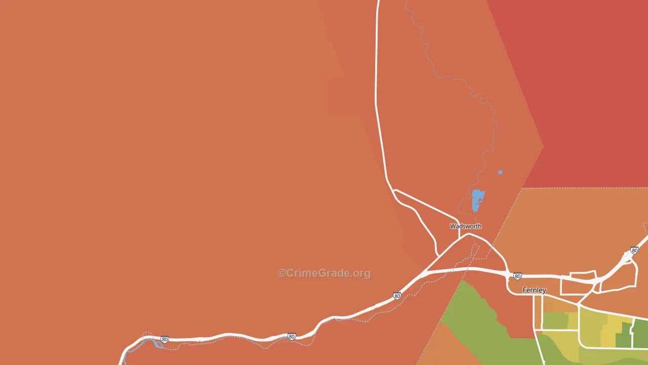 Wadsworth, NV Map of Murder Rates