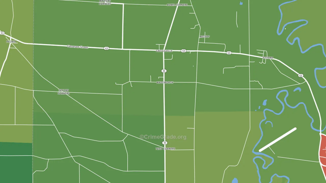 Wadsworth, NY Map of Murder Rates