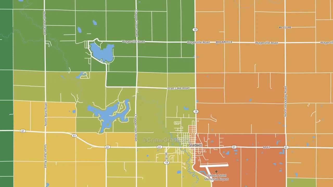 Wagarville, MI Map of Murder Rates