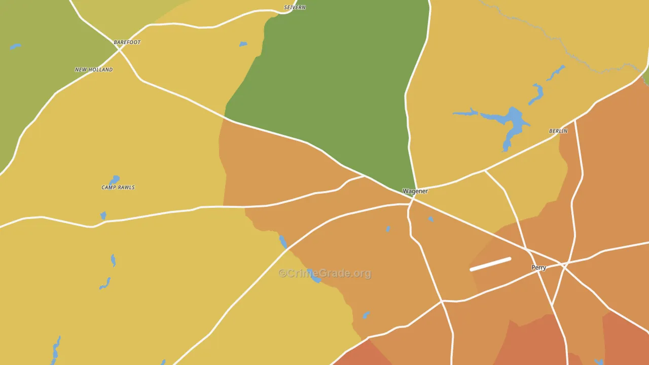 Wagener, SC Map of Murder Rates