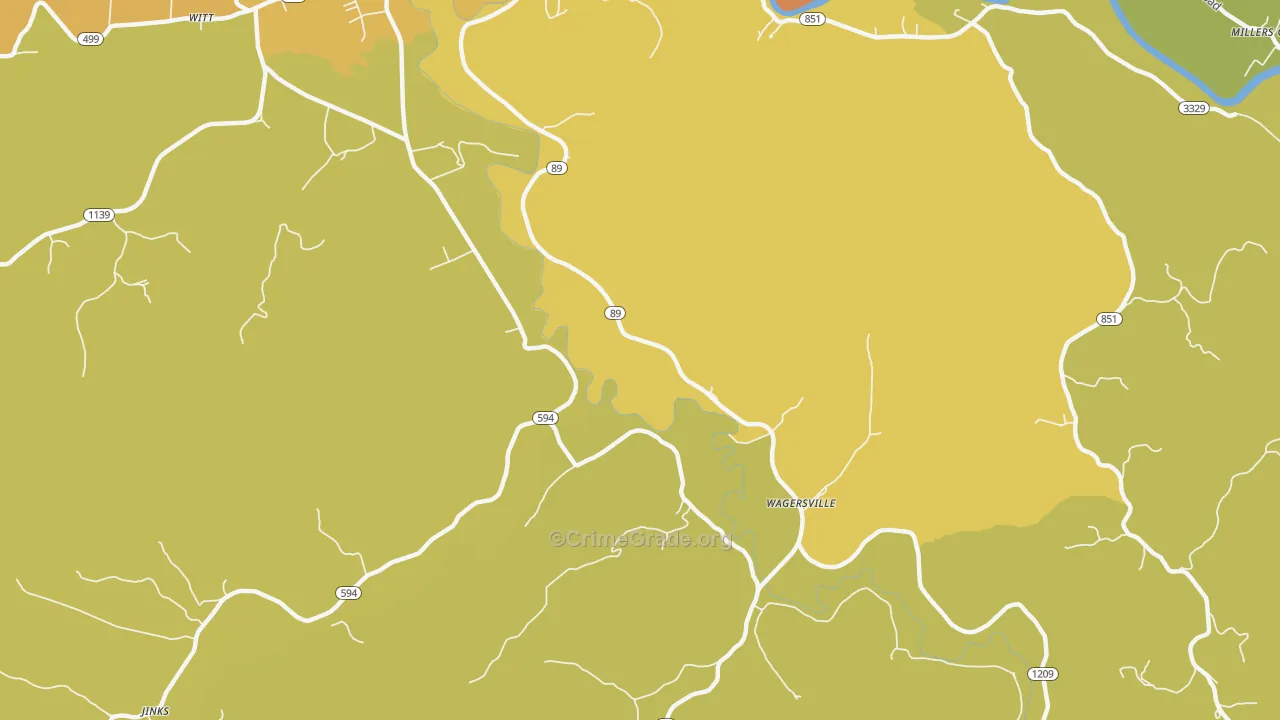 Wagersville, KY Map of Murder Rates