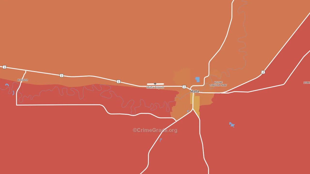 Wagner, MT Map of Murder Rates