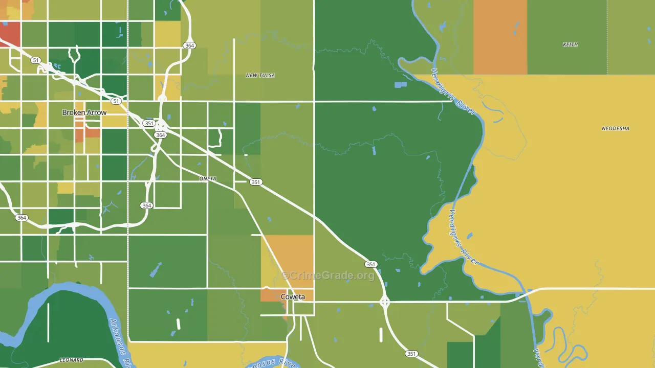 Wagoner County, OK Map of Murder Rates