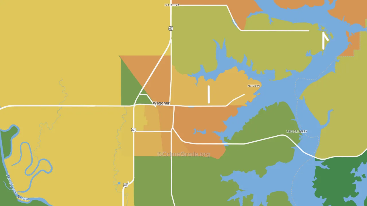 Wagoner, OK Map of Murder Rates