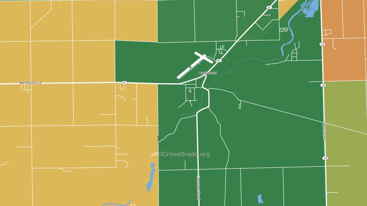 Wahjamega, MI Map of Murder Rates