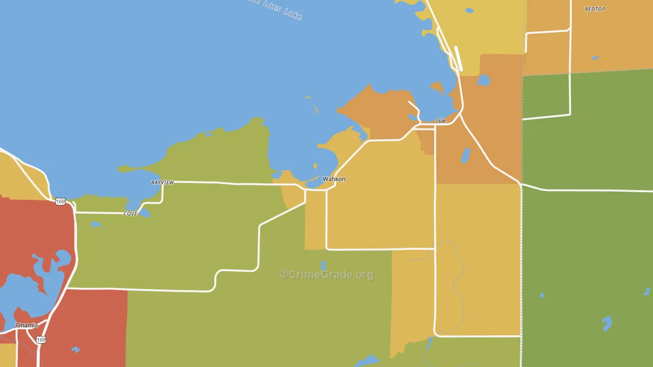 Wahkon, MN Map of Murder Rates