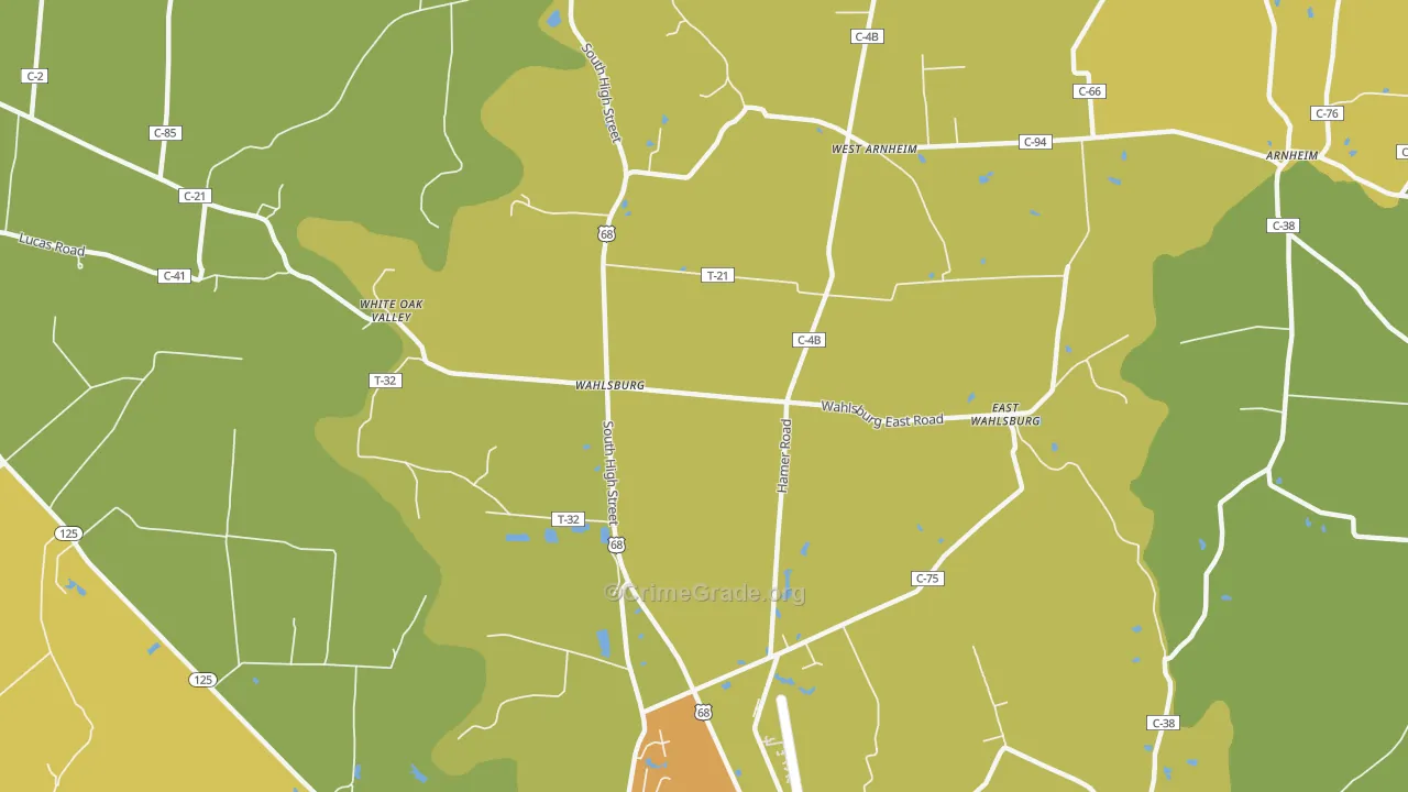 Wahlsburg, OH Map of Murder Rates