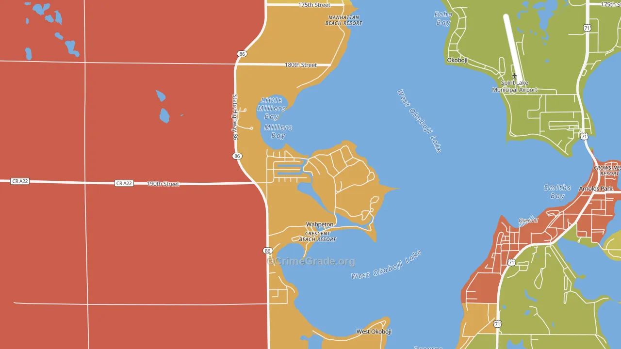 Wahpeton, IA Map of Murder Rates