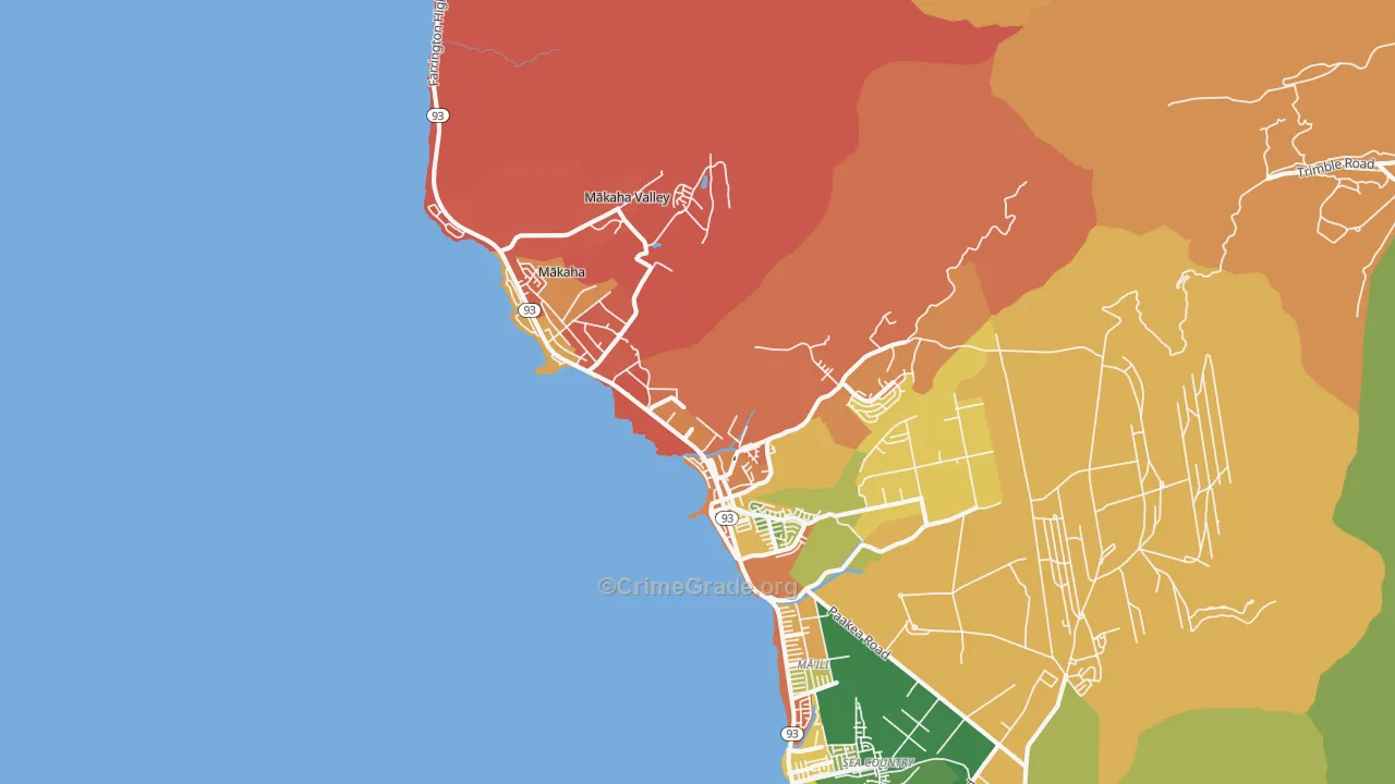 Waianae, HI Map of Murder Rates