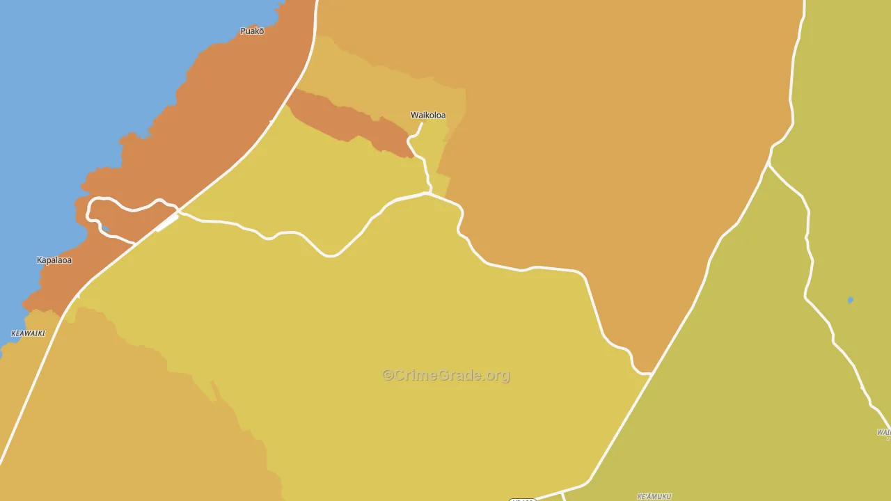 Waikoloa Village, HI Map of Murder Rates