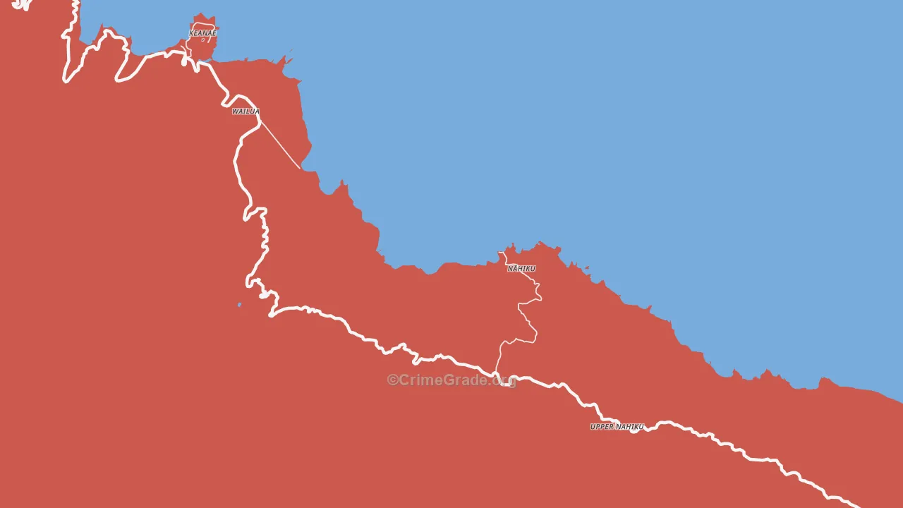 Wailua, HI Map of Murder Rates