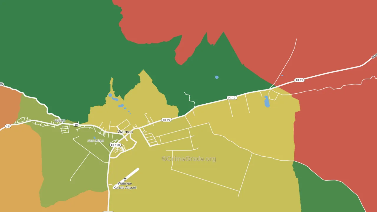Waimea, HI Map of Murder Rates