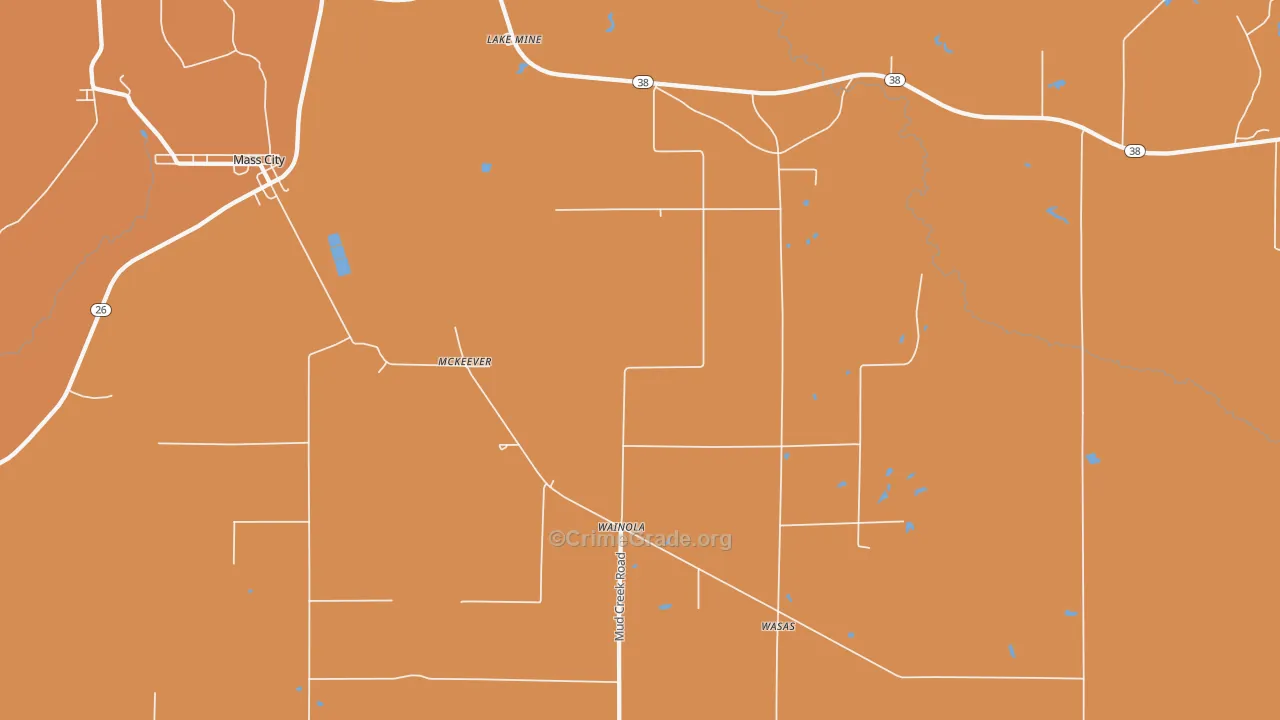 Wainola, MI Map of Murder Rates