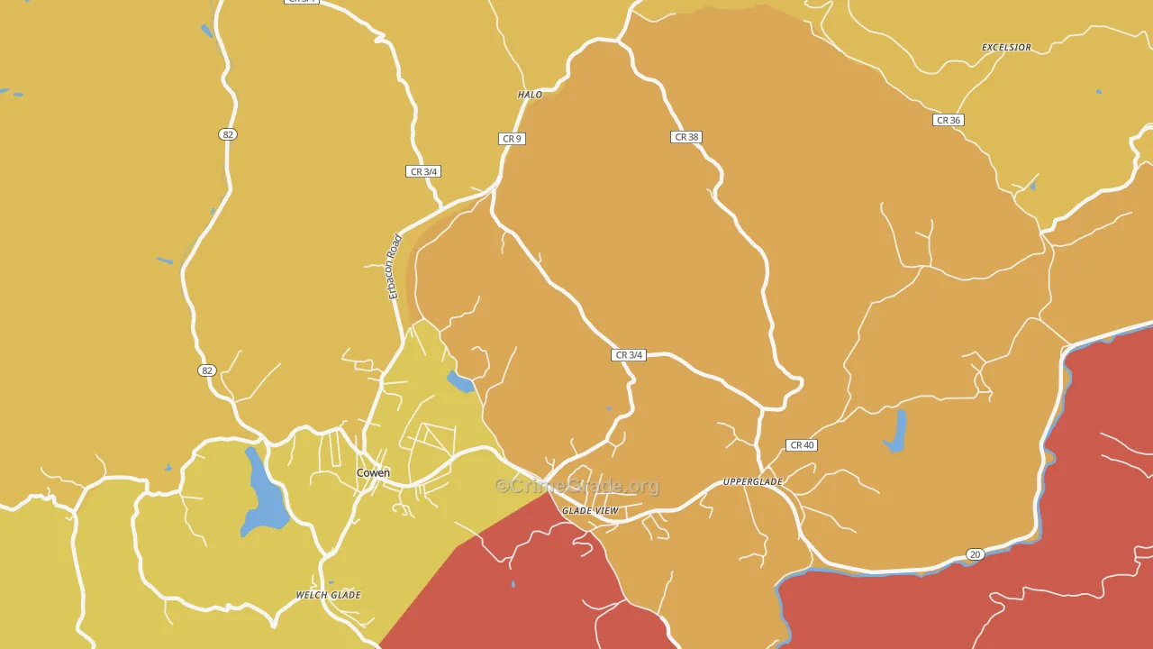 Wainville, WV Map of Murder Rates
