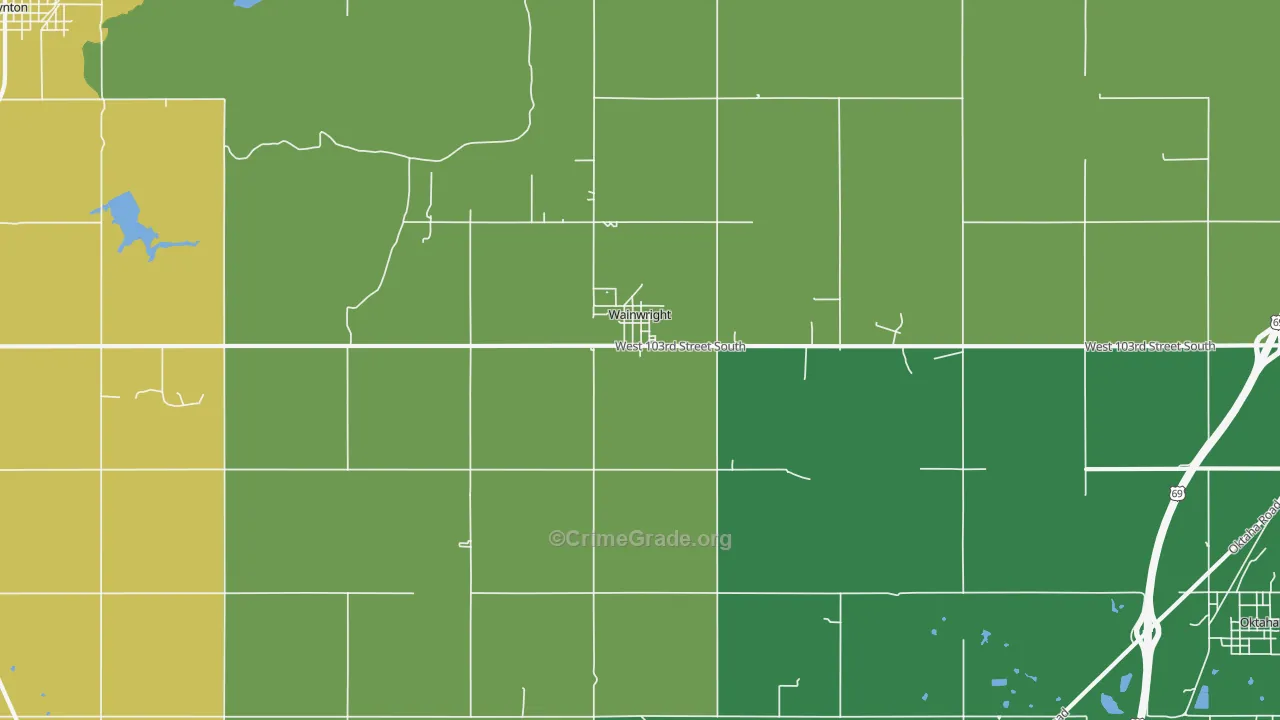Wainwright, OK Map of Murder Rates