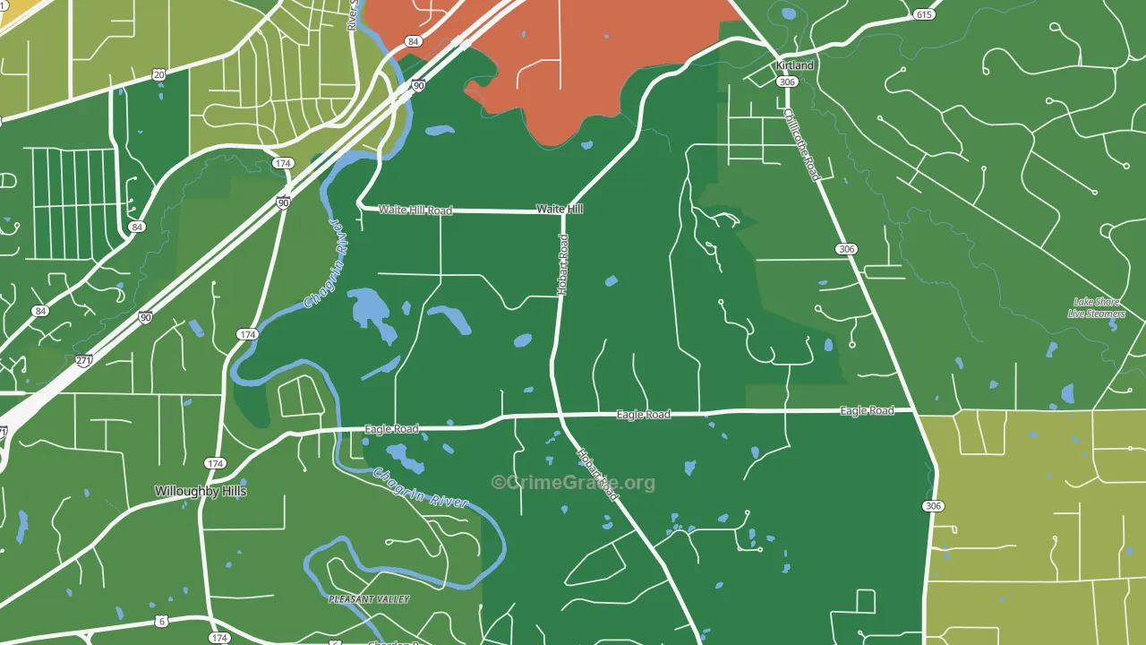 Waite Hill, OH Map of Murder Rates