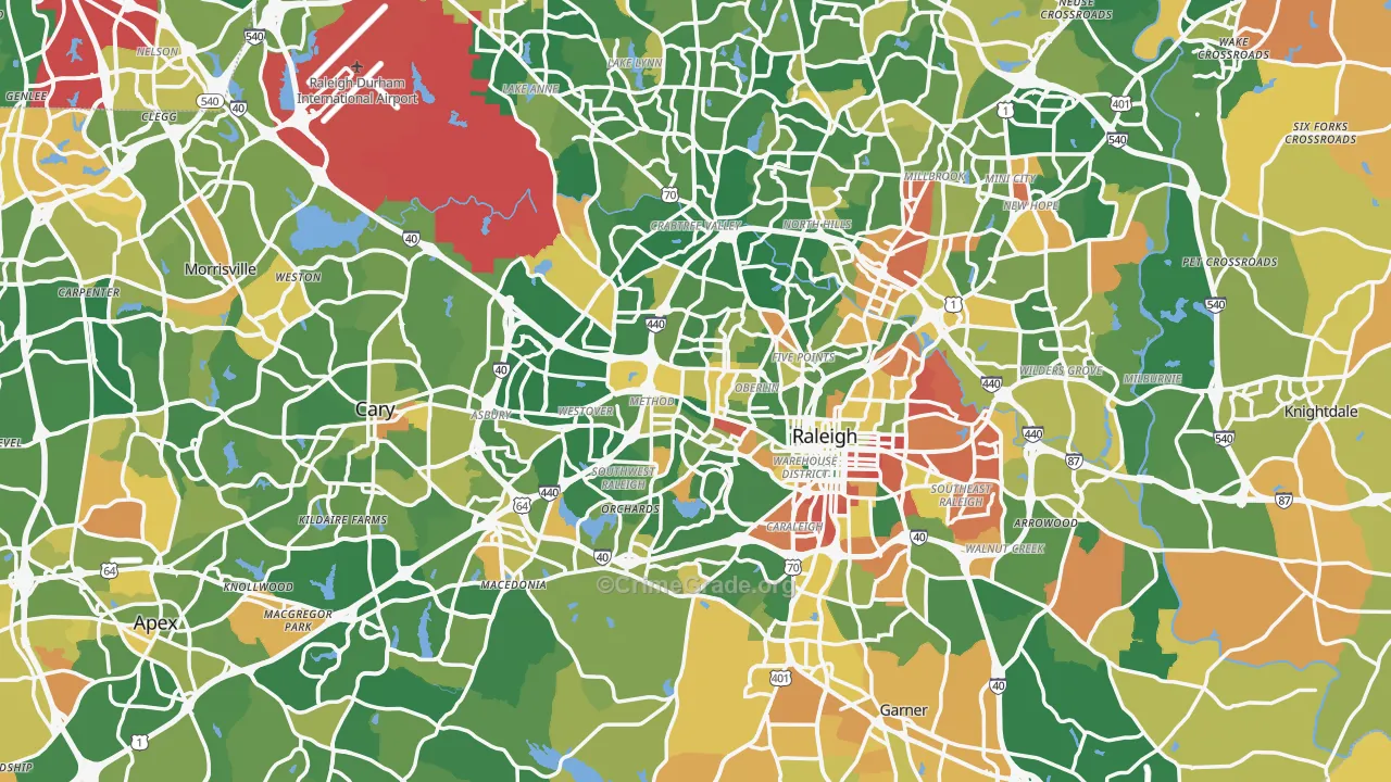Wake County, NC Map of Murder Rates