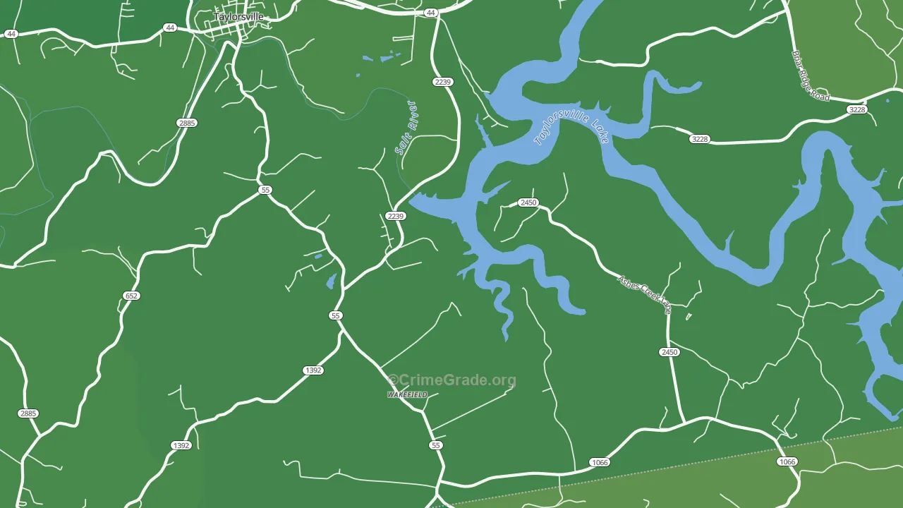 Wakefield, KY Map of Murder Rates