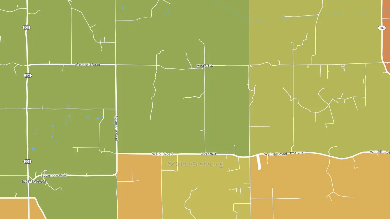 Wakefield, MS Map of Murder Rates