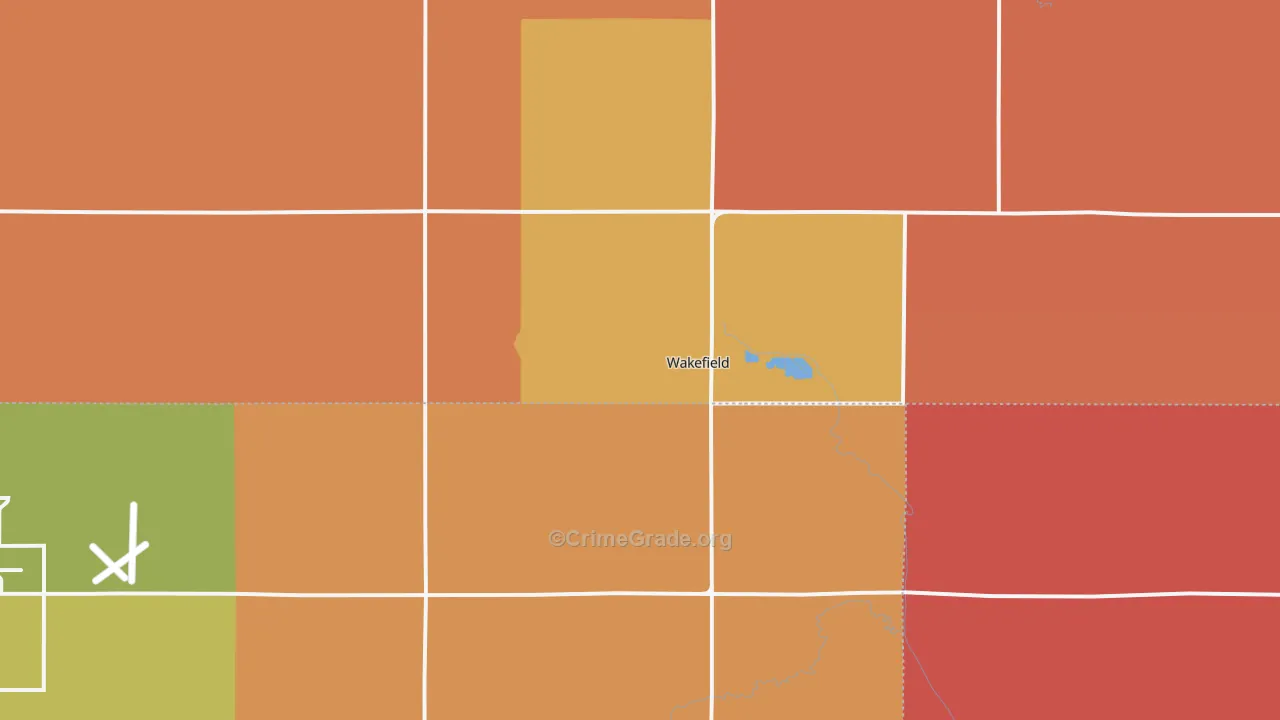 Wakefield, NE Map of Murder Rates