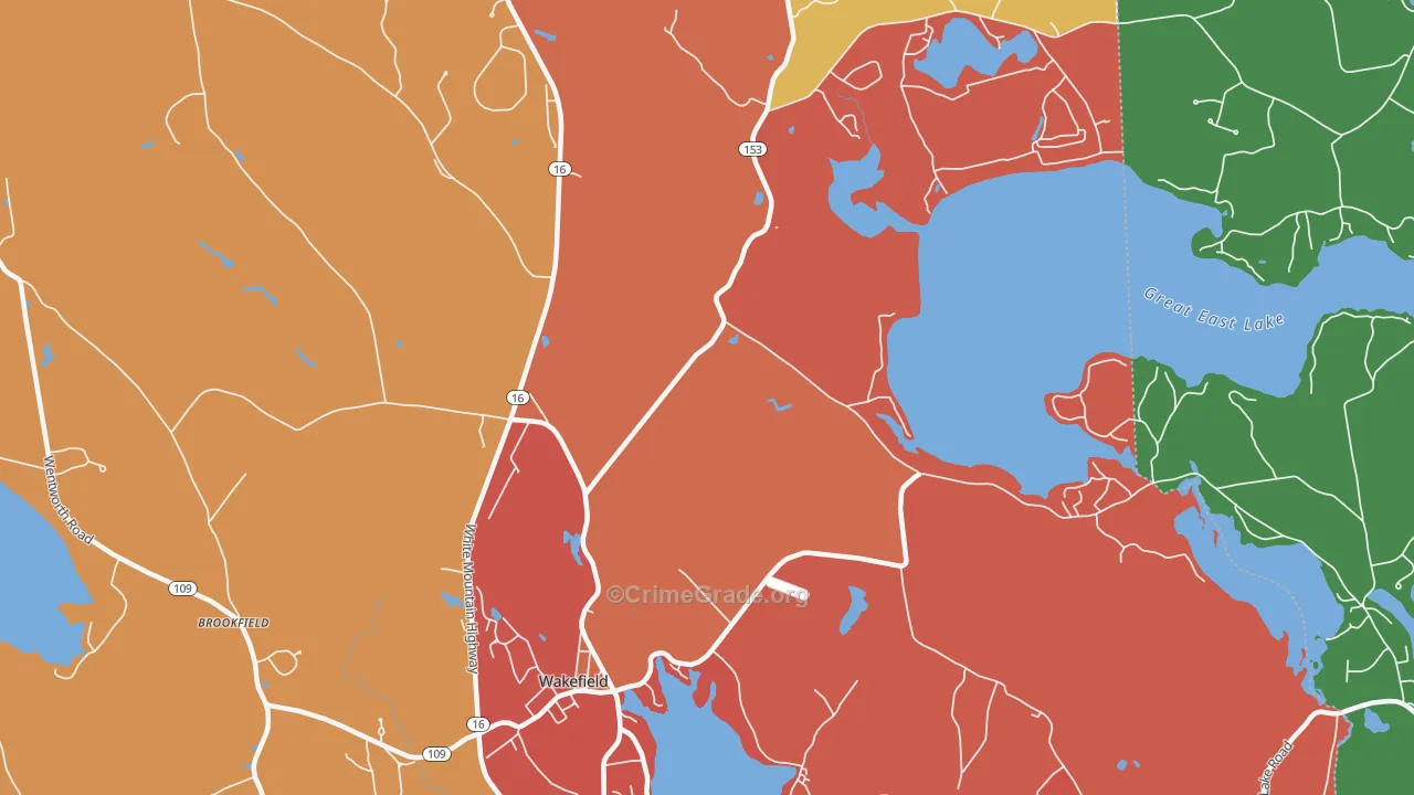 Wakefield, NH Map of Murder Rates