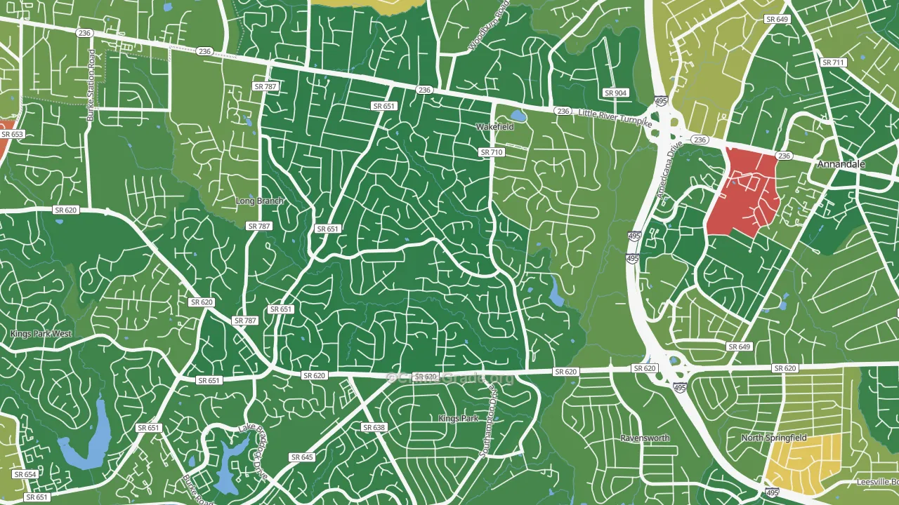 Wakefield Park, Annandale, VA Map of Murder Rates