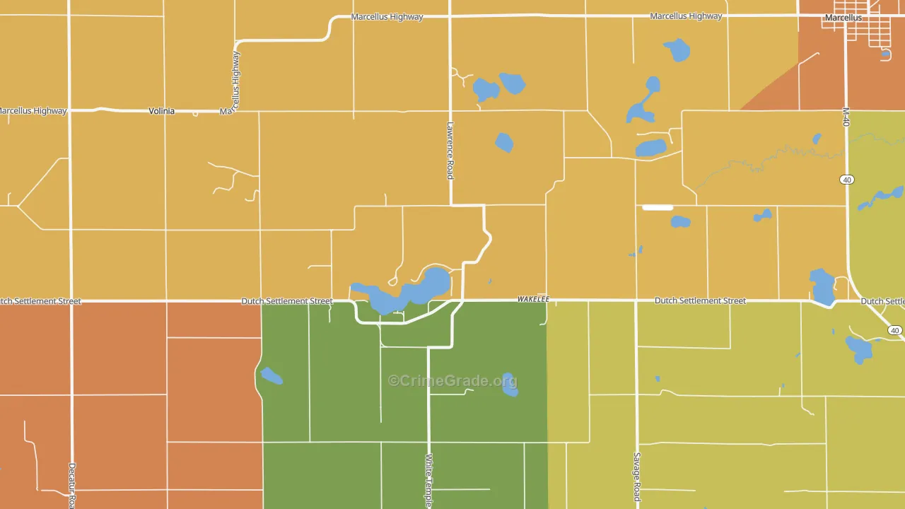 Wakelee, MI Map of Murder Rates