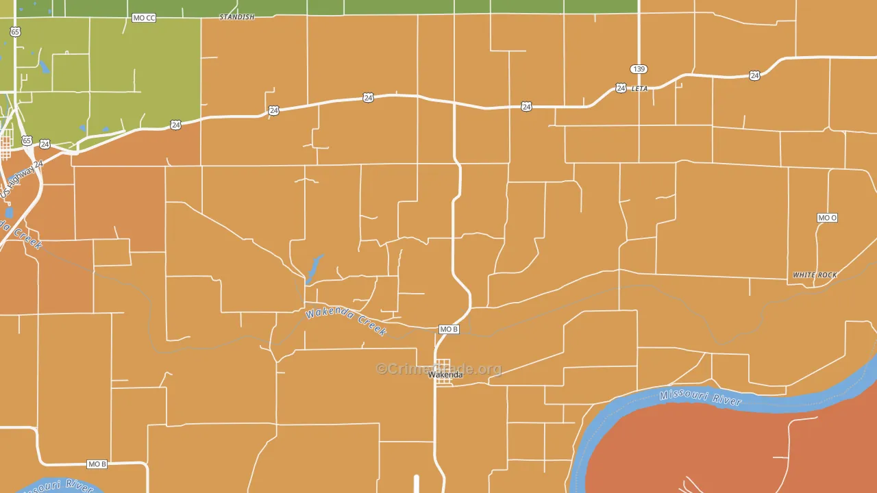 Wakenda, MO Map of Murder Rates