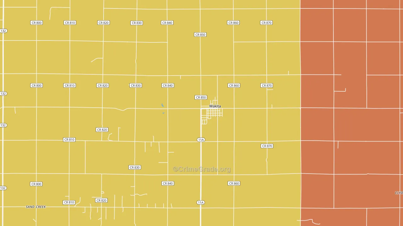 Wakita, OK Map of Murder Rates