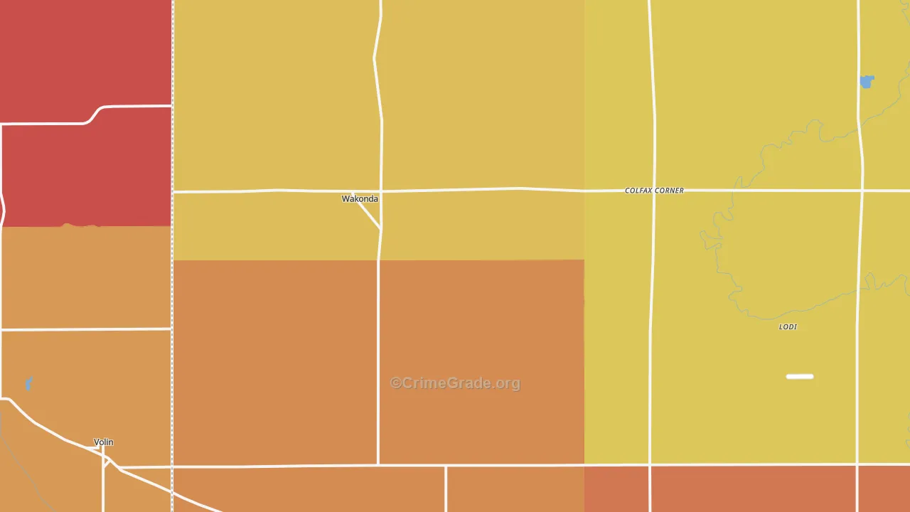 Wakonda, SD Map of Murder Rates