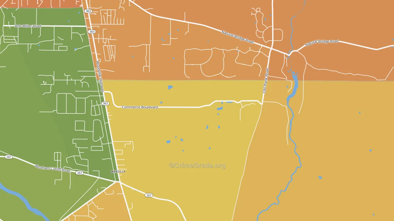 Wakulla, FL Map of Murder Rates