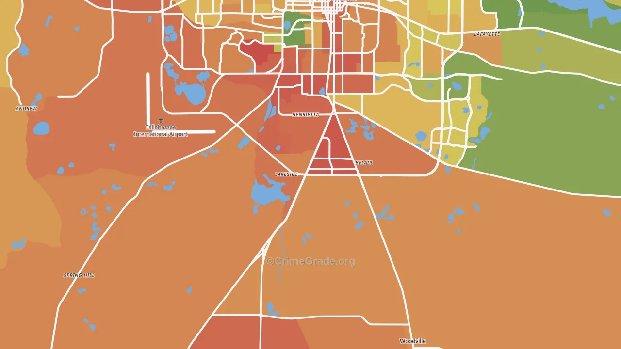 Wakulla Springs, FL Map of Murder Rates