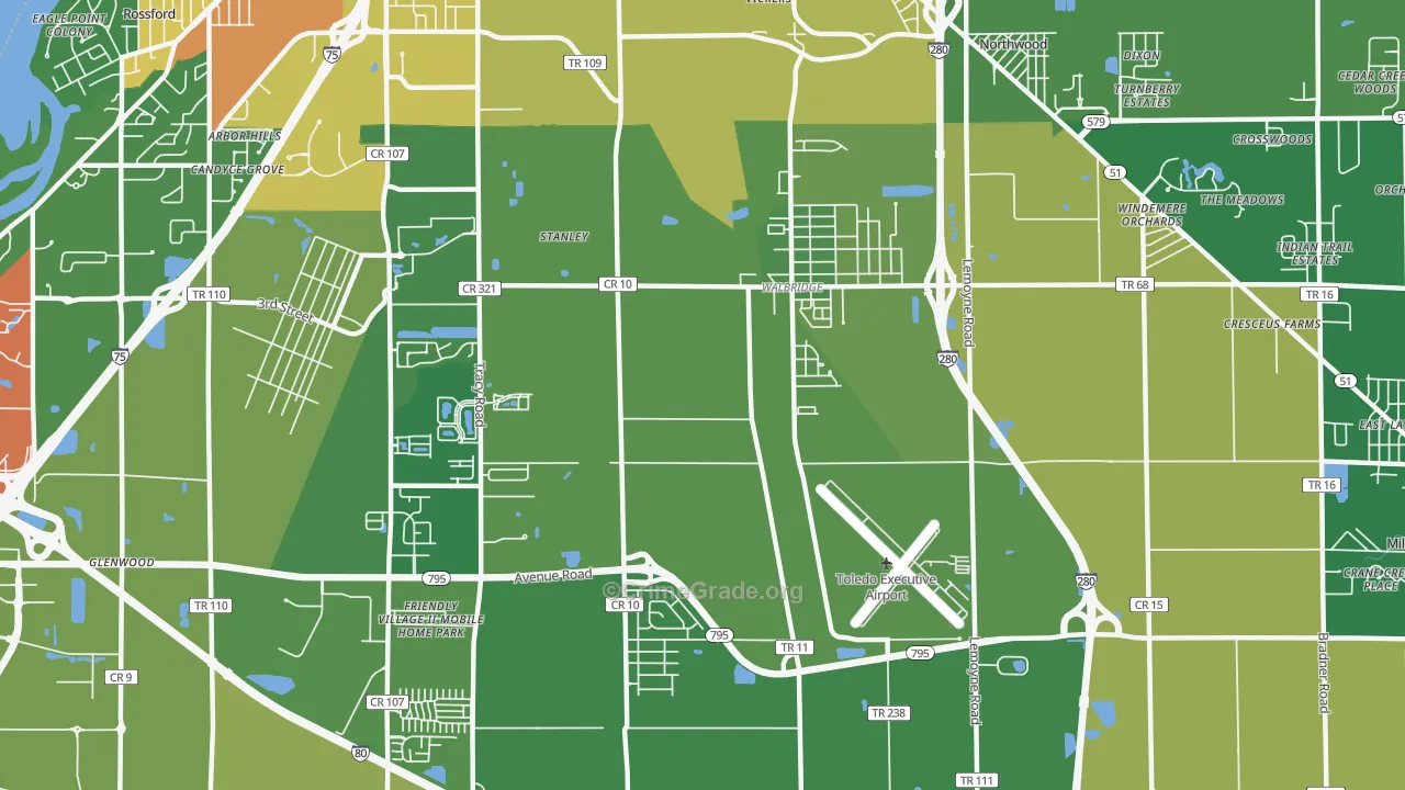 Walbridge, OH Map of Murder Rates