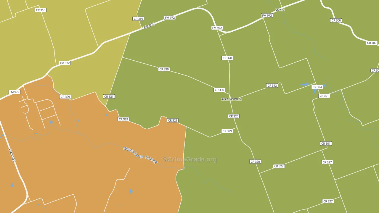 Walburg, TX Map of Murder Rates