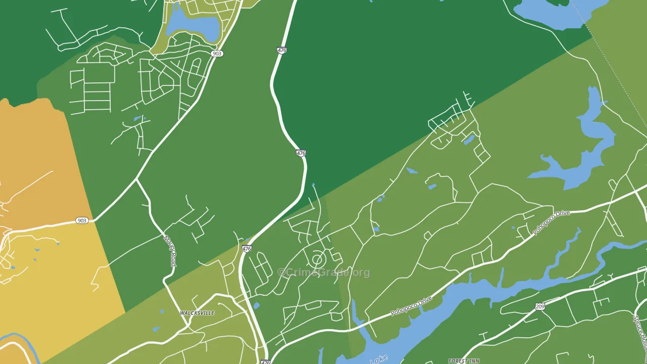 Walcksville, PA Map of Murder Rates