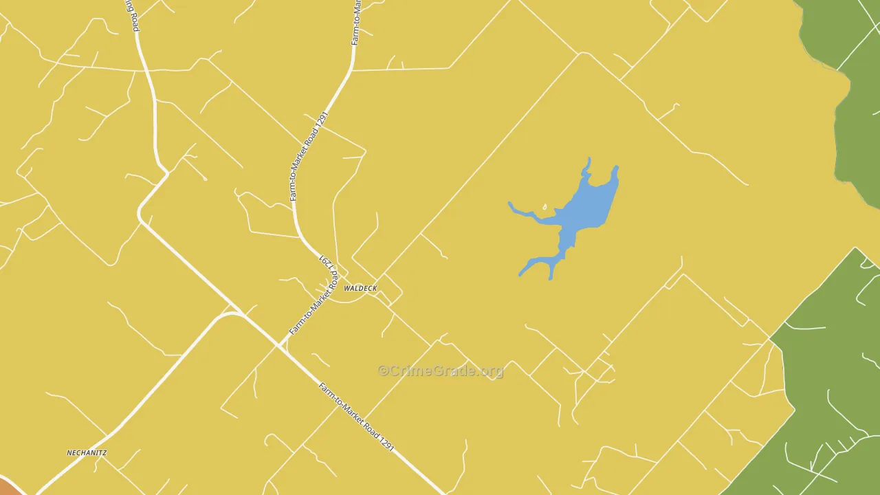 Waldeck, TX Map of Murder Rates